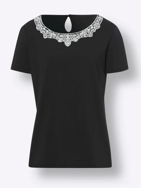 Heine Tricou negru alb