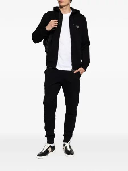 Pantaloni Ps Paul Smith cu model zebră alergare negru