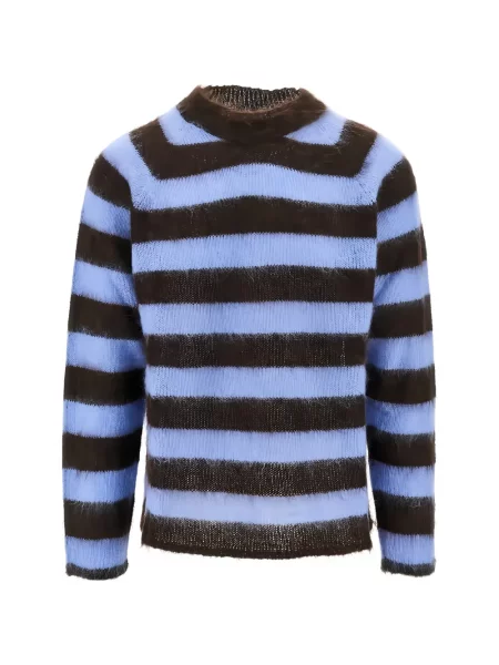 Pulover Emporio Armani de mohair albastru
