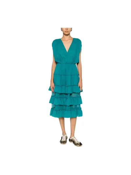 Sukienka midi Dries Van Noten niebieska