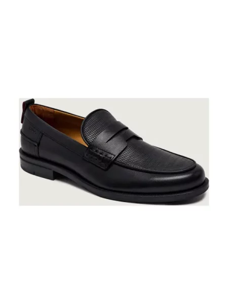 HUGO De piele pantofi loafer Varian_loaf_ltcv negru