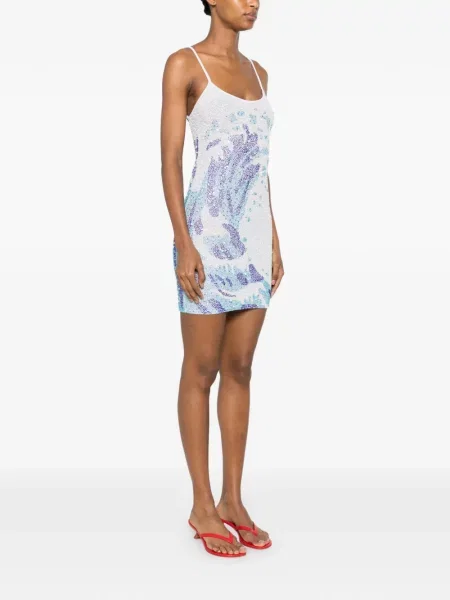 Rochie Leslie Amon cu paiete alb