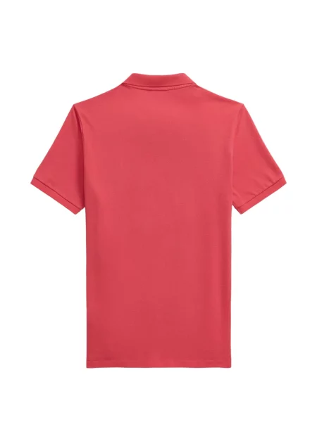 Fleece polo Polo Ralph Lauren με κέντημα με λαιμόκοψη v κόκκινο