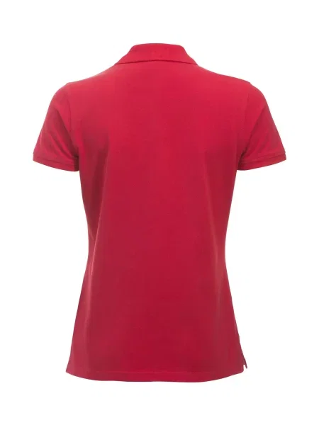 Clique Classic Marion S/S polo z bawełny nowoczesny krój – red czerwona