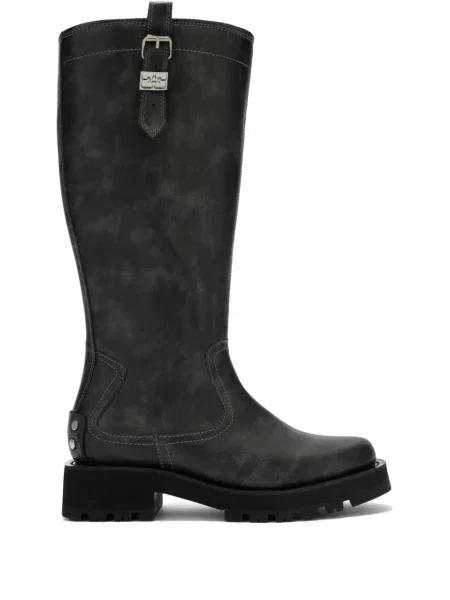 Kozačky Ganni se cvočky šedé