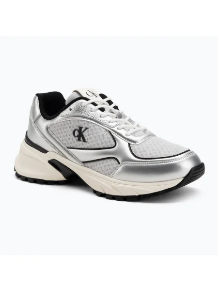 Pantofi bărbați Calvin Klein Hike Runner Laceup Mesh Mix silver/black/marshmallow negru
