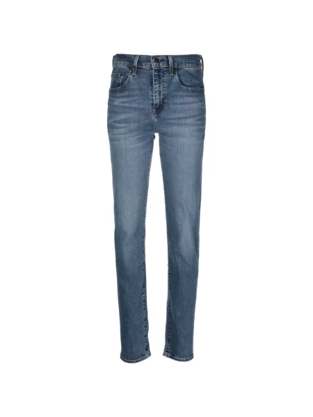 Jeansy straight leg Levi's z wysoką talią niebieskie