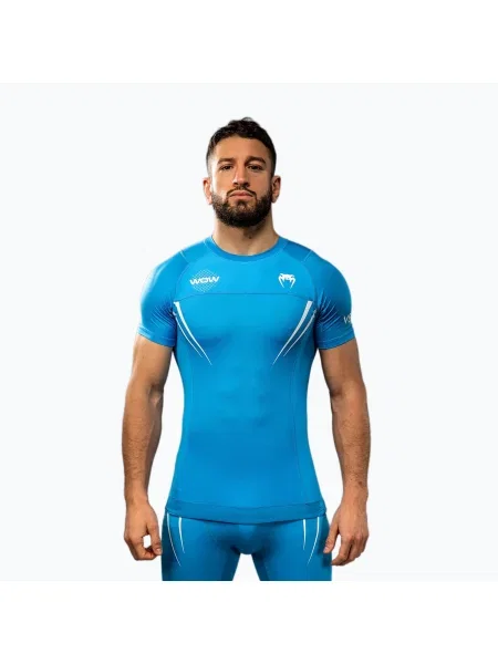 Tricou de antrenament pentru bărbați Venum X WOW FC Rashguards pacific albastru