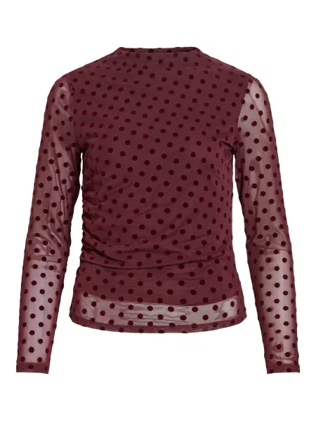 VILA Tricou VIRikke burgundy / merlot roșu