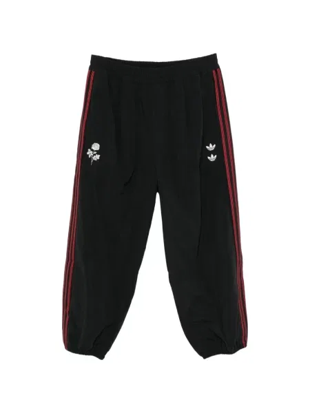 Pantaloni Willy Chavarria cu broderie cu dungi alergare negru