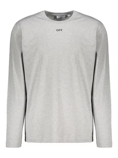 Gulerat lung tricou Off-white alb
