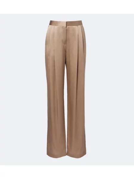 Pantaloni Tom Ford de mătase bej