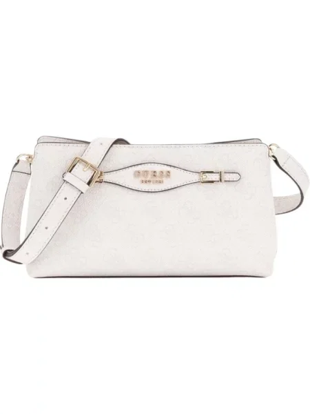 Mała torebka crossbody Guess skórzana biała