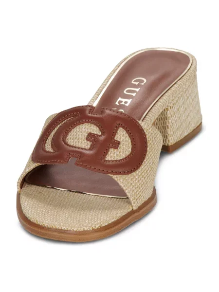Pantofi Guess cu toc gros bej