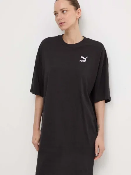Šaty Puma BETTER CLASSIC mini oversize černá