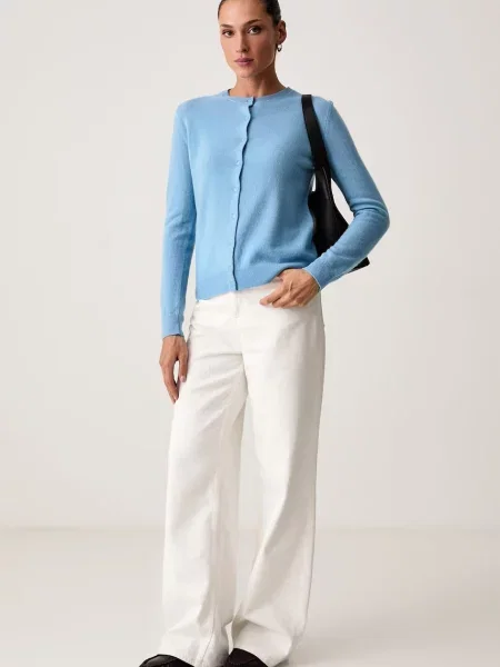 United Colors of Benetton cardigan pentru femei din lână albastru