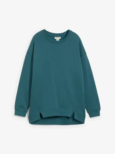 Bluza oversize z mieszanki bawełny niebieska