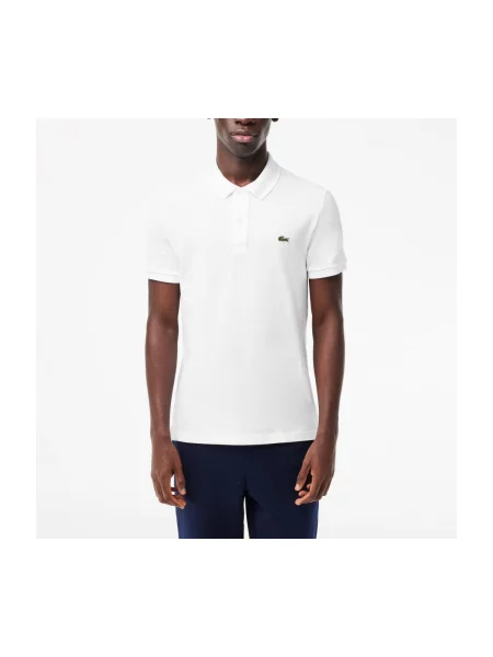 Gulerat scurt tricou Lacoste alb