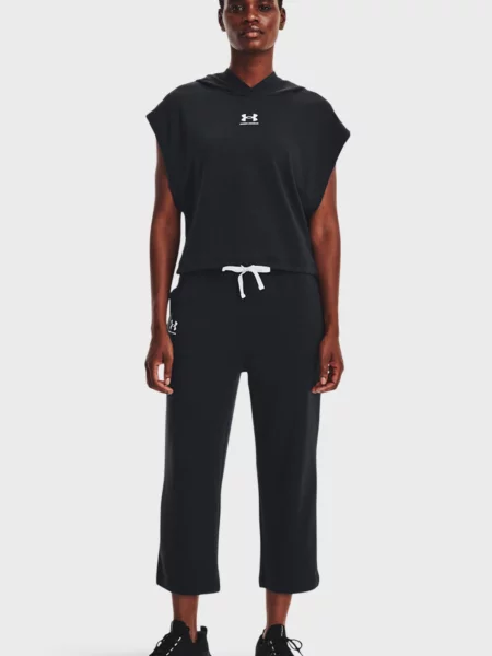 Укорочені махрові штани Under Armour кльош чорні