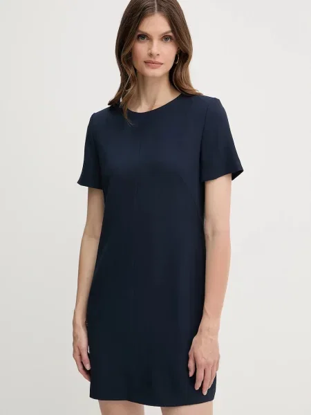 BOSS sukienka mini prosta granatowy