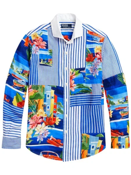 Ursuleț de pluș tricou polo Polo Ralph Lauren din țesătură twill clasic albastru