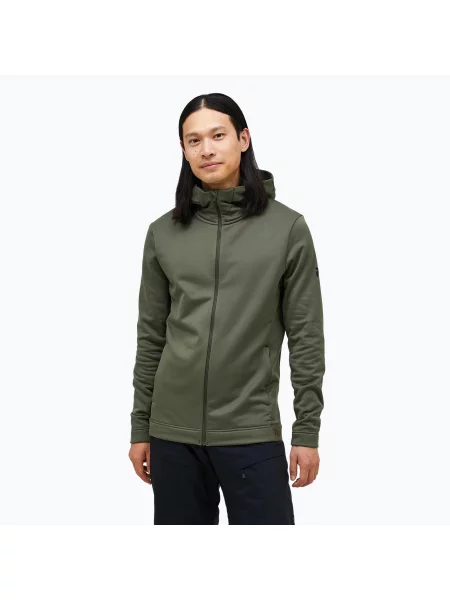 Férfi pulóver Peak Performance Rider Tech Zip Hood pine needle Rider Tech Zip Hood zöld
