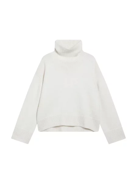 Sweter z golfem Loulou De Saison z kaszmiru o skróconej długości biały