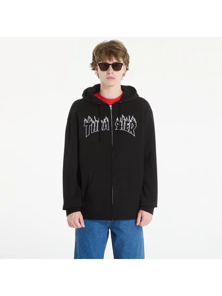 Hanorac cu glugă Thrasher cu broderie negru