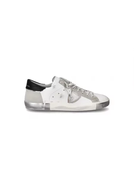 Sneakersy Philippe Model skórzane do tenisa w miejskim stylu białe