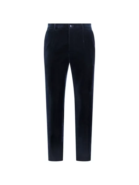 Pantaloni Dolce & Gabbana de catifea albastru