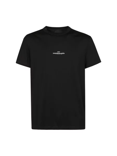 Koszulka Maison Margiela casual z logo z krótkim rękawem czarna