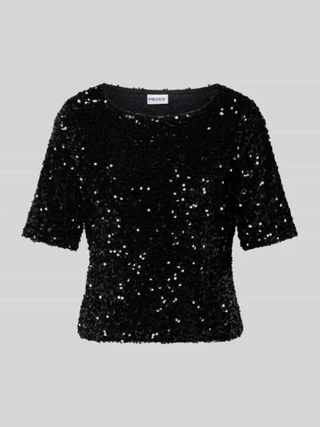 Top Pieces z cekinami czarny