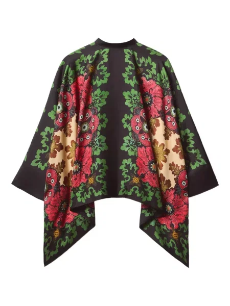 Bluză La Doublej cu model floral cu imagine maro
