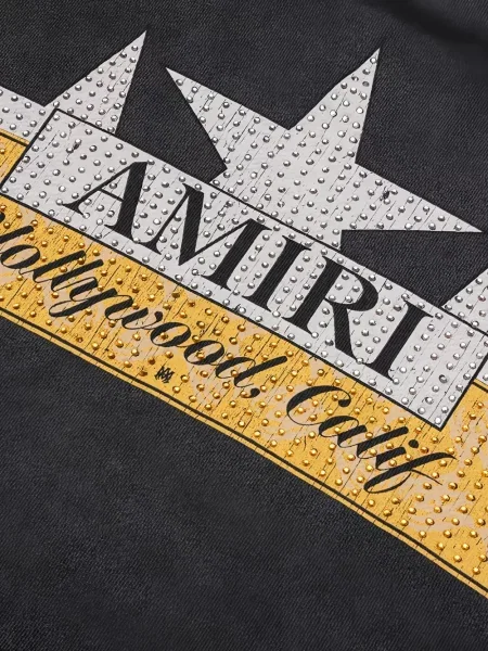 Суичър с качулка Amiri с принт черно
