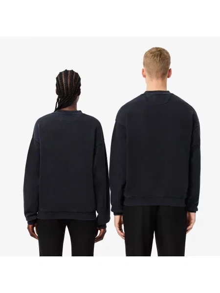 Lacoste Bluza Z Efektem Prania O Luźnym Kroju czarna