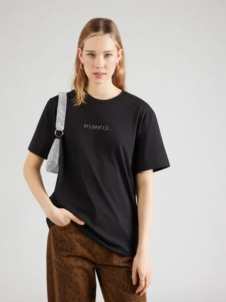 PINKO Tricou STREPITOSO / argintiu negru