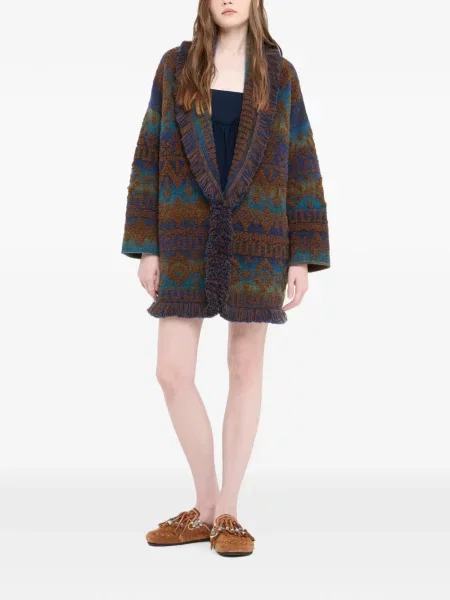 Cardigan Alanui cu franjuri albastru