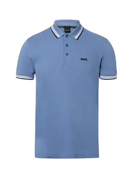 BOSS Green polo Paddy niebieska