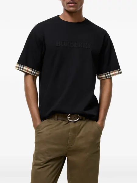 Καρό μπλούζα Burberry μαύρο