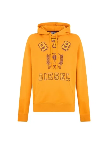 Bluza z kapturem Diesel z kapturem pomarańczowa