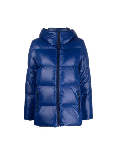 Kurtka puchowa Tommy Hilfiger z logo niebieska