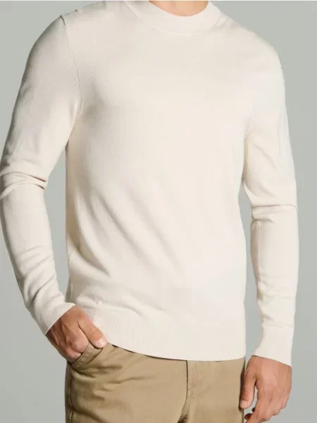 Sinsay Półgolf z w stylu basic beżowy