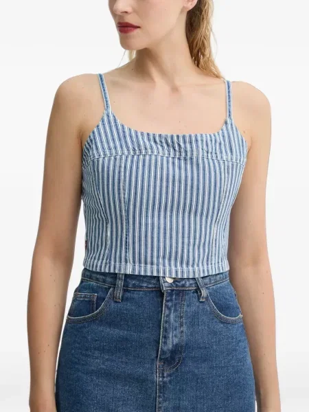 Top Levi's® din piele de căprioară cu model floral cu imagine albastru