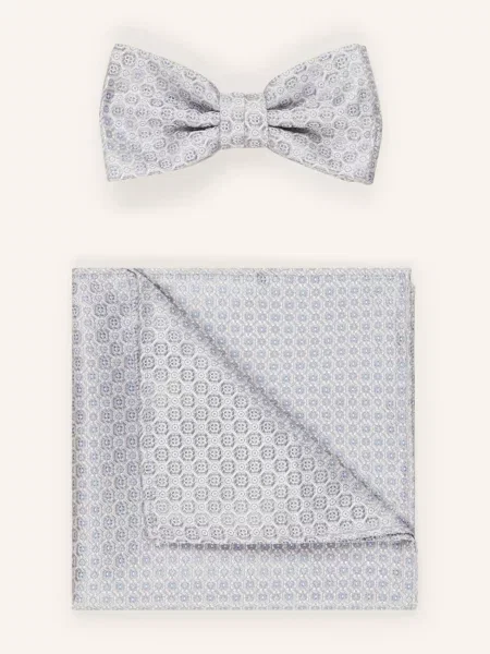 Prince Bowtie Sada: Motýlek A Kapesníček Do Náprsní světle šedá