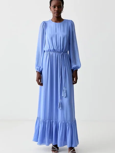 Hodvábne šaty Luisa Spagnoli RUNWAY COLLECTION modrá