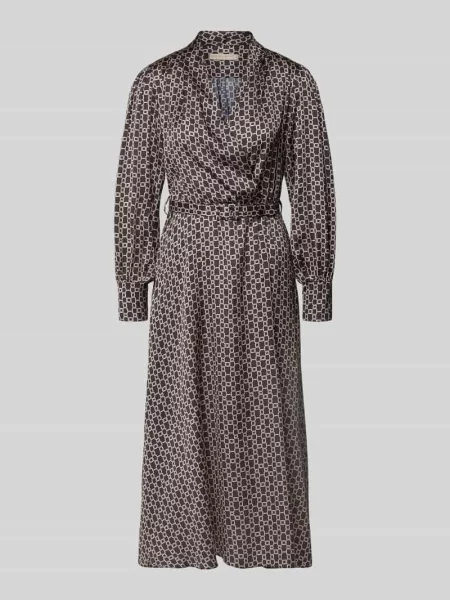 Sukienka koszulowa ze wzorem na całej powierzchni i Rinascimento czarna