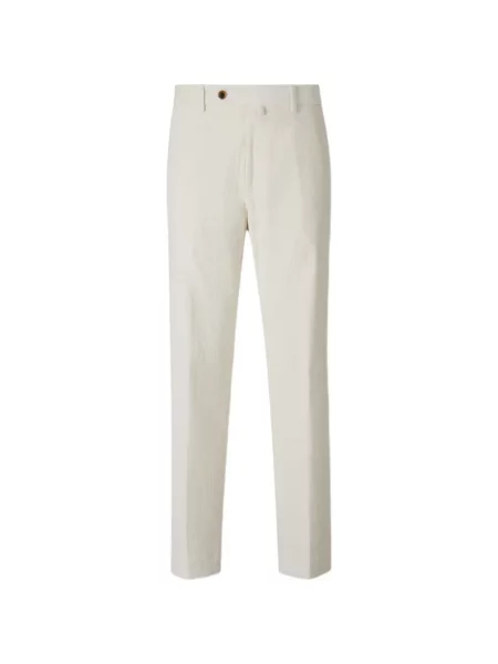 Pantaloni Berwich de catifea cord alb
