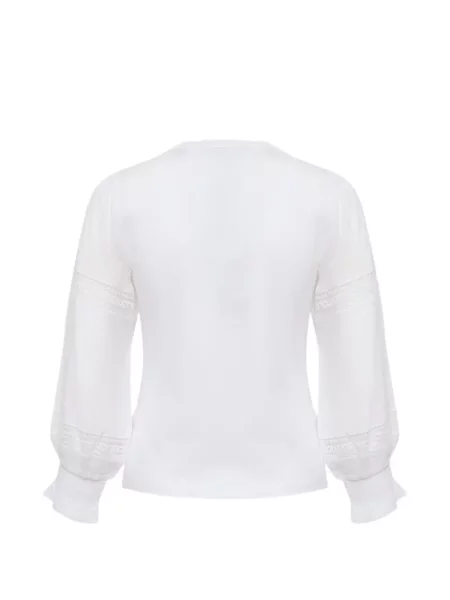 Top Veronica Beard din dantelă alb