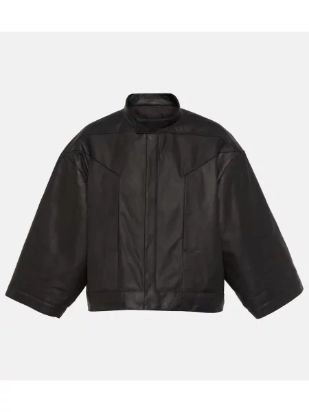 Kurtka skórzana Rick Owens o krotszym kroju czarna