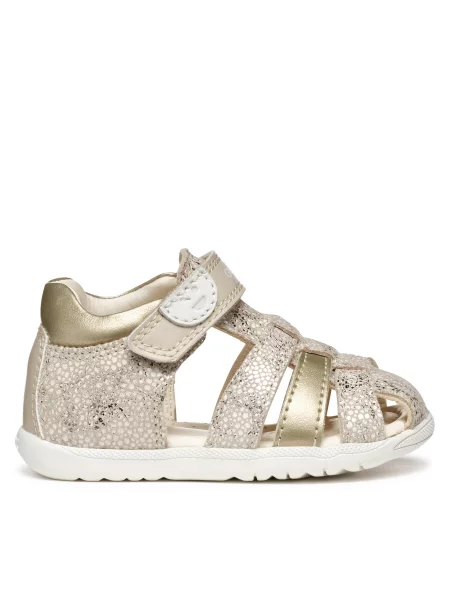Dětské sandály Geox Macchia white/gold bílé